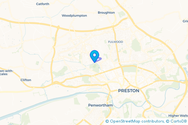 Minibus Hire route map for Ingol, Lancashire