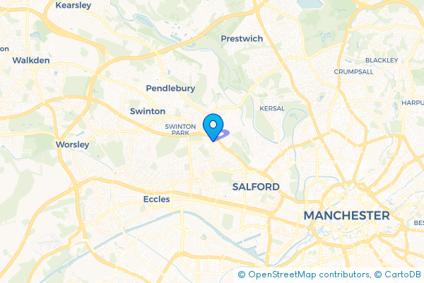 Minibus Hire route map for Irlams o' th' Height, Greater Manchester