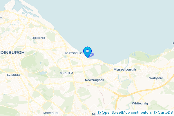 Minibus Hire route map for Joppa, City of Edinburgh