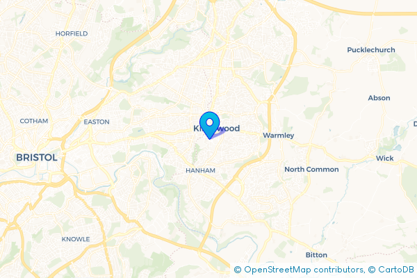 Minibus Hire route map for Kingswood, Gloucestershire