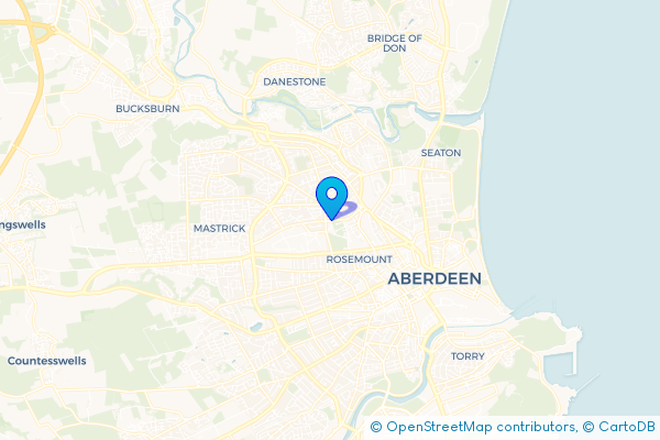 Minibus Hire route map for Kittybrewster, Aberdeen City