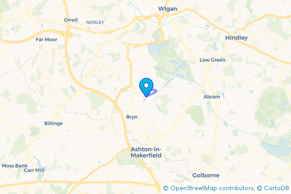 Minibus Hire route map for Land Gate, Greater Manchester
