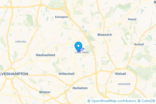 Minibus Hire route map for Lane Head, West Midlands