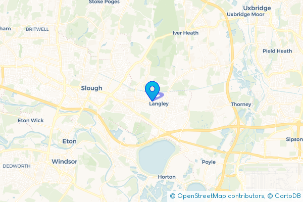 Minibus Hire route map for Langley, Berkshire