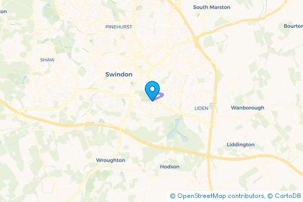 Minibus Hire route map for Lawn, Wiltshire