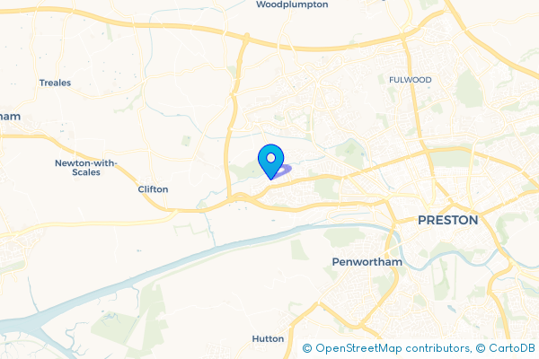 Minibus Hire route map for Lea, Lancashire