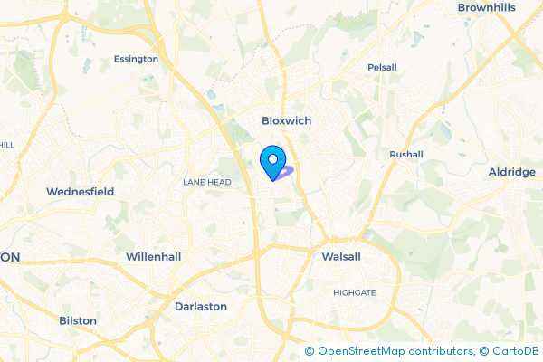 Minibus Hire route map for Leamore, West Midlands