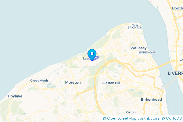 Minibus Hire route map for Leasowe, Merseyside
