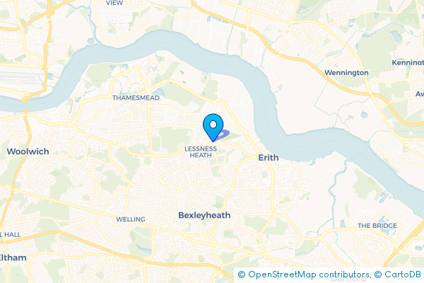 Minibus Hire route map for Lessness Heath, Greater London