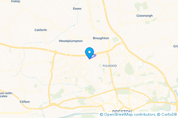 Minibus Hire route map for Lightfoot Green, Lancashire