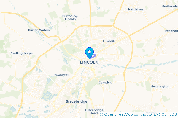Minibus Hire route map for Lincoln, Lincolnshire