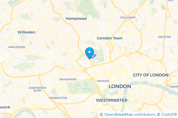 Minibus Hire route map for Lisson Grove, Greater London