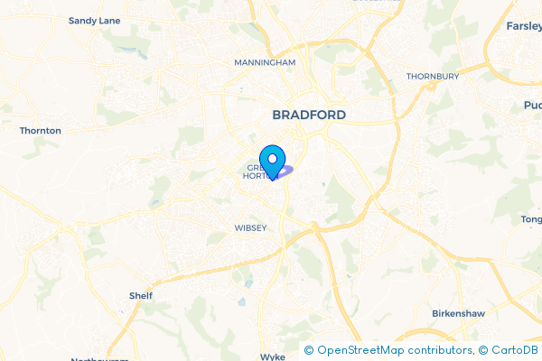 Minibus Hire route map for Little Horton, West Yorkshire