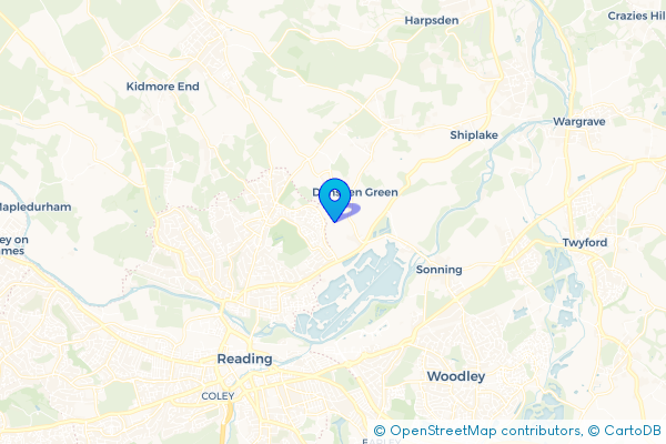 Minibus Hire route map for Littlestead Green, Oxfordshire