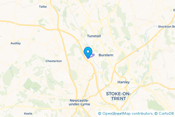 Minibus Hire route map for Longport, Staffordshire