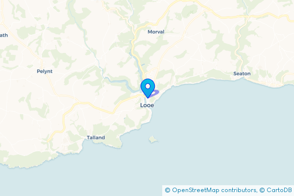 Minibus Hire route map for Looe, Cornwall