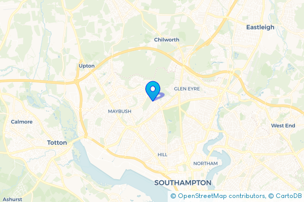 Minibus Hire route map for Lordswood, Hampshire
