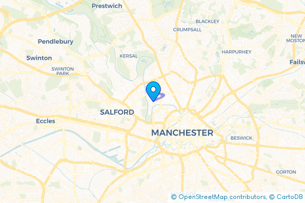 Minibus Hire route map for Lower Broughton, Greater Manchester