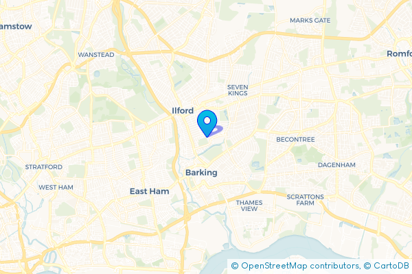 Minibus Hire route map for Loxford, Greater London