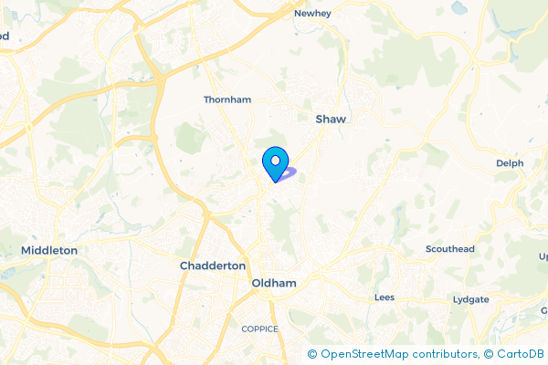 Minibus Hire route map for Luzley Brook, Greater Manchester