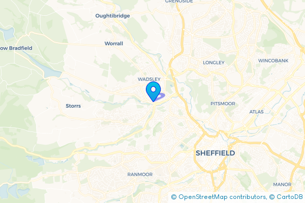 Minibus Hire route map for Malin Bridge, South Yorkshire