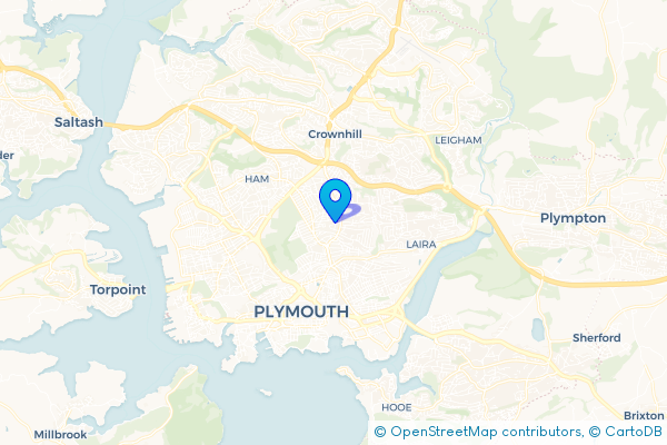 Minibus Hire route map for Mannamead, Devon