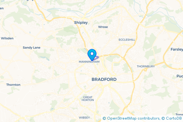 Minibus Hire route map for Manningham, West Yorkshire