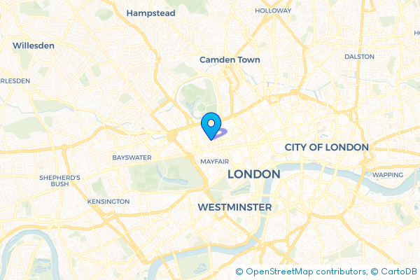 Minibus Hire route map for Marylebone, Greater London