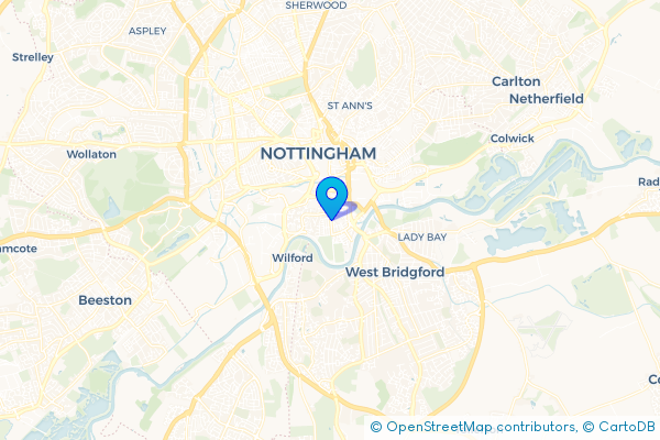 Minibus Hire route map for Meadows, Nottinghamshire