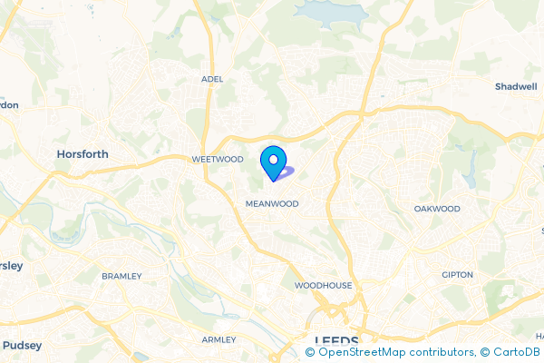 Minibus Hire route map for Meanwood, West Yorkshire