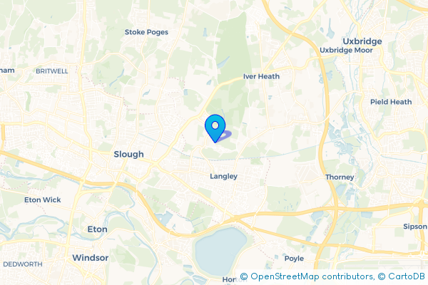 Minibus Hire route map for Middle Green, Buckinghamshire
