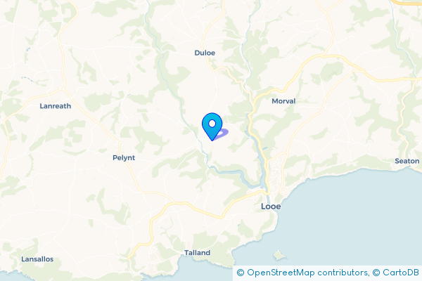 Minibus Hire route map for Milcombe, Cornwall