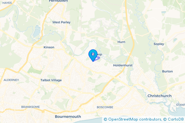 Minibus Hire route map for Mill Throop, Dorset