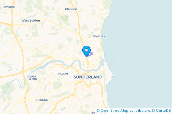 Minibus Hire route map for Monkwearmouth, Tyne and Wear