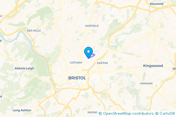 Minibus Hire route map for Montpelier, Bristol