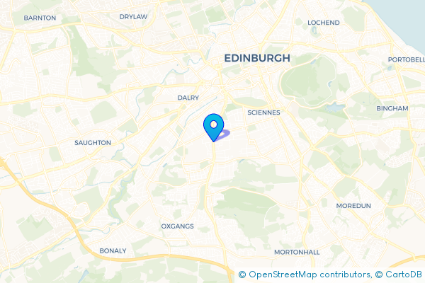 Minibus Hire route map for Morningside, City of Edinburgh