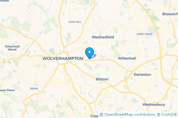 Minibus Hire route map for Moseley, West Midlands