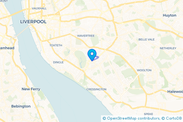 Minibus Hire route map for Mossley Hill, Merseyside
