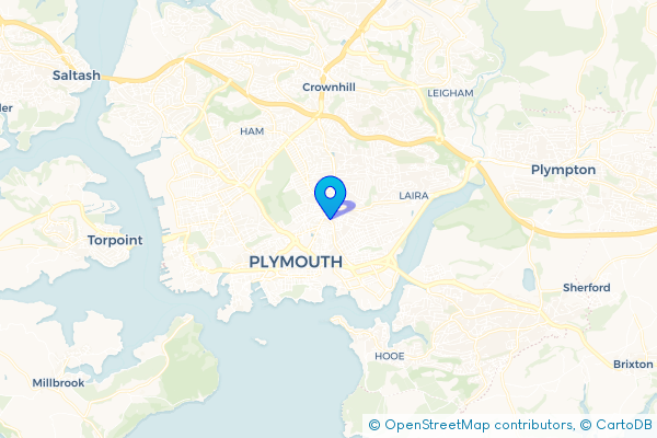 Minibus Hire route map for Mutley, Devon
