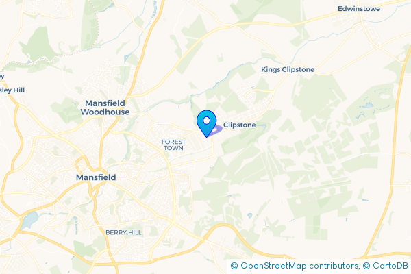 Minibus Hire route map for Newlands, Nottinghamshire