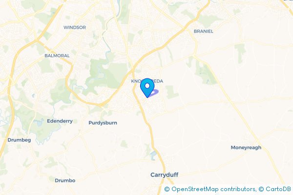 Minibus Hire route map for Newtownbreda, Castlereagh