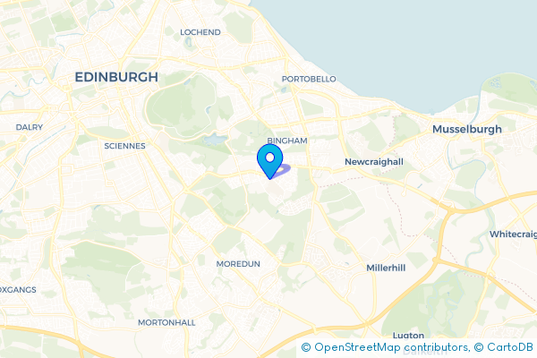 Minibus Hire route map for Niddrie, City of Edinburgh