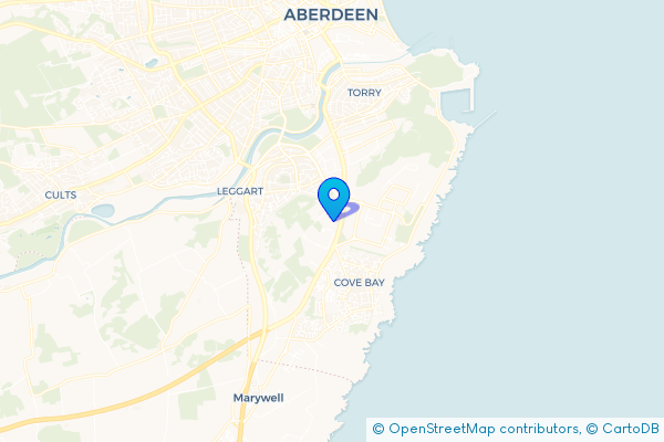 Minibus Hire route map for Nigg, Aberdeen City