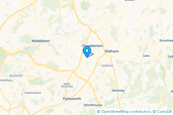 Minibus Hire route map for Nimble Nook, Greater Manchester