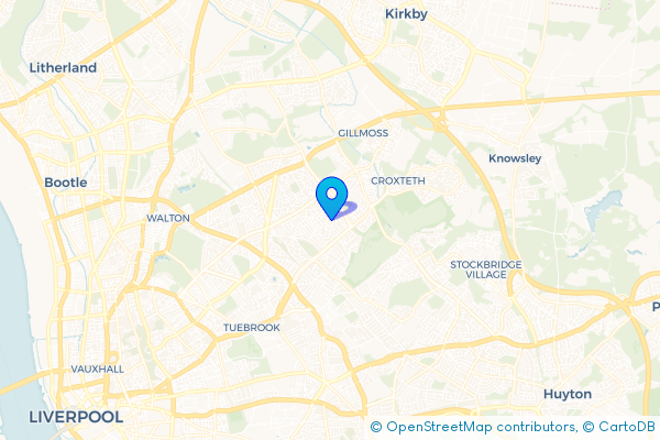 Minibus Hire route map for Norris Green, Merseyside