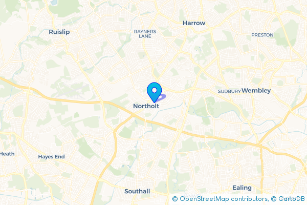 Minibus Hire route map for Northolt, Greater London