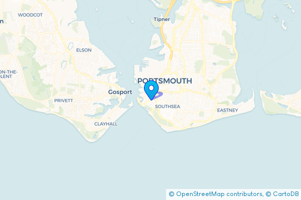 Minibus Hire route map for Old Portsmouth, Hampshire