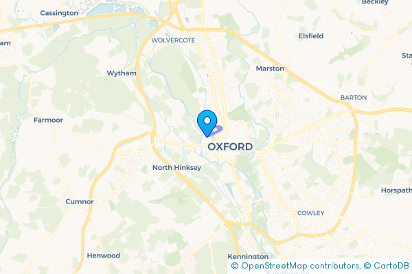 Minibus Hire route map for Osney, Oxfordshire