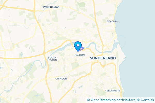 Minibus Hire route map for Pallion, Tyne and Wear