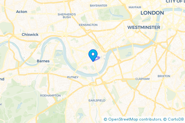 Minibus Hire route map for Parsons Green, Greater London